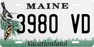 ME license plate 3980VD