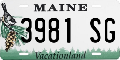 ME license plate 3981SG