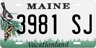 ME license plate 3981SJ