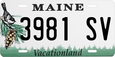 ME license plate 3981SV