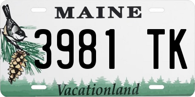 ME license plate 3981TK