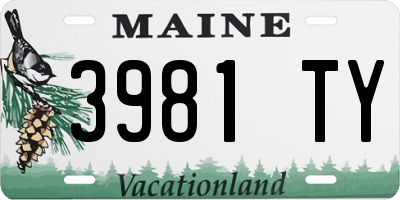 ME license plate 3981TY