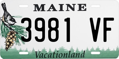 ME license plate 3981VF