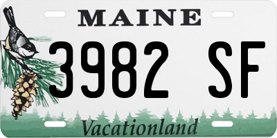 ME license plate 3982SF