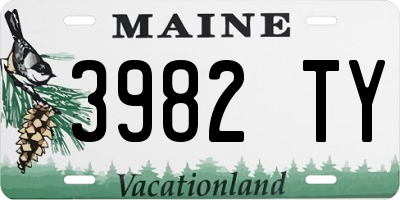 ME license plate 3982TY