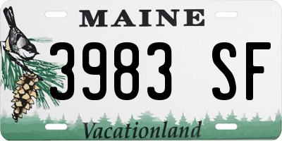 ME license plate 3983SF