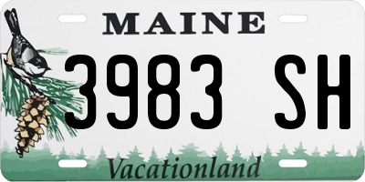 ME license plate 3983SH