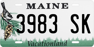 ME license plate 3983SK