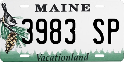 ME license plate 3983SP