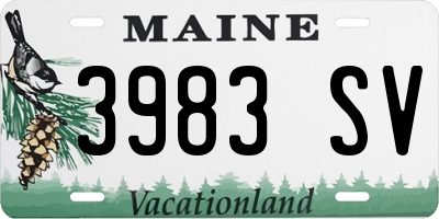 ME license plate 3983SV