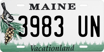 ME license plate 3983UN