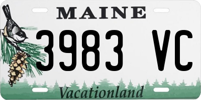 ME license plate 3983VC