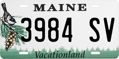 ME license plate 3984SV