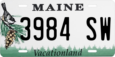 ME license plate 3984SW