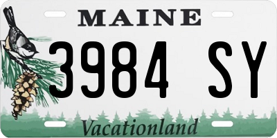 ME license plate 3984SY