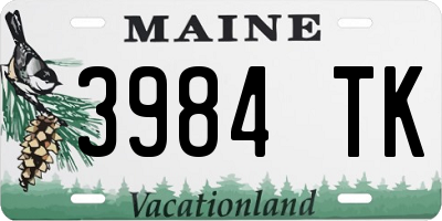 ME license plate 3984TK