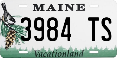 ME license plate 3984TS