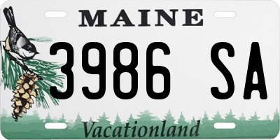 ME license plate 3986SA