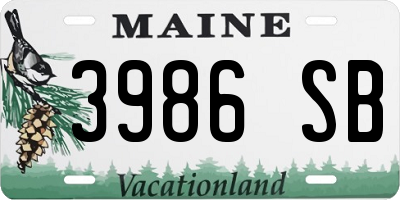 ME license plate 3986SB