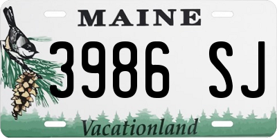 ME license plate 3986SJ