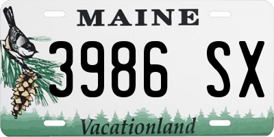 ME license plate 3986SX