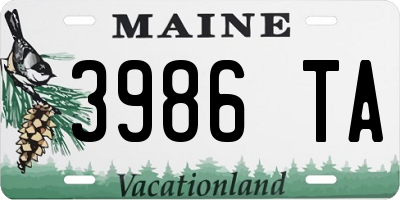 ME license plate 3986TA