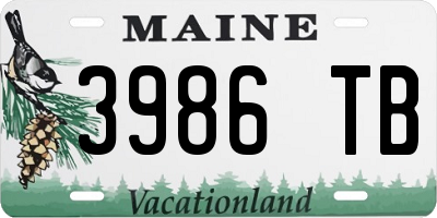 ME license plate 3986TB