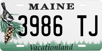 ME license plate 3986TJ