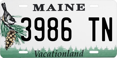 ME license plate 3986TN