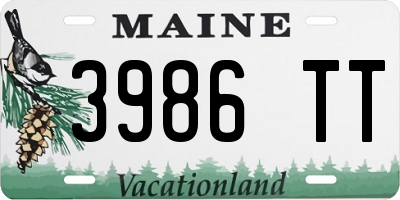 ME license plate 3986TT