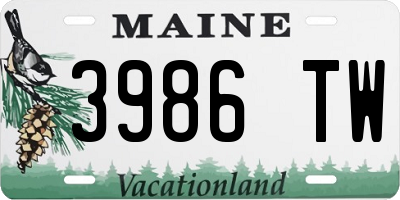 ME license plate 3986TW