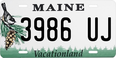 ME license plate 3986UJ