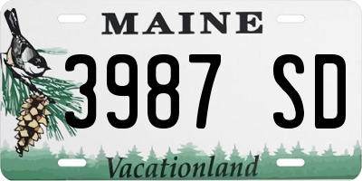 ME license plate 3987SD