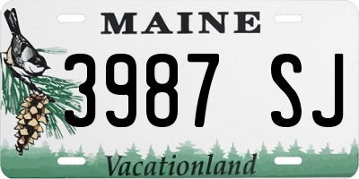 ME license plate 3987SJ