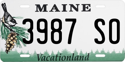 ME license plate 3987SO