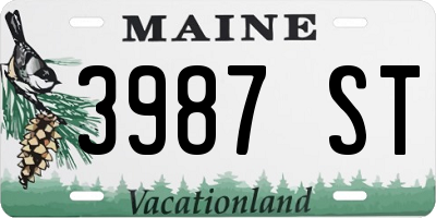 ME license plate 3987ST
