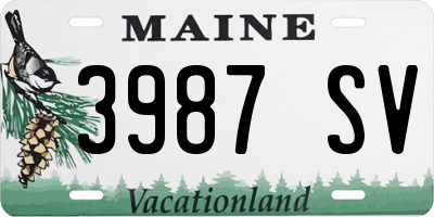 ME license plate 3987SV