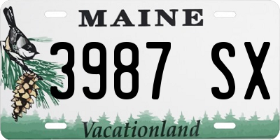 ME license plate 3987SX