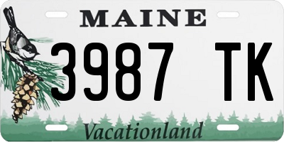 ME license plate 3987TK