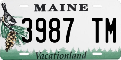 ME license plate 3987TM