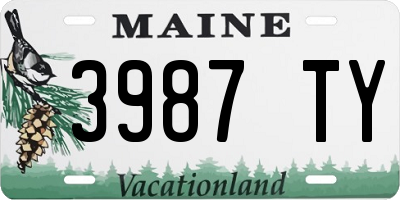 ME license plate 3987TY