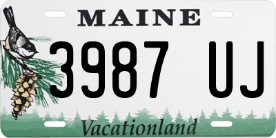 ME license plate 3987UJ