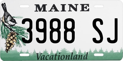 ME license plate 3988SJ