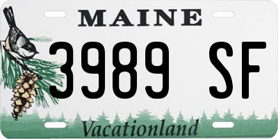 ME license plate 3989SF