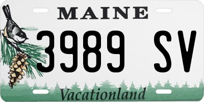 ME license plate 3989SV