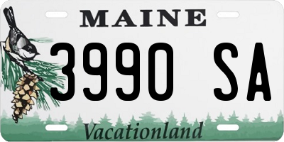 ME license plate 3990SA