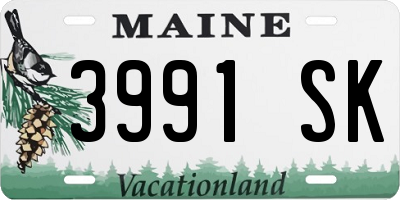 ME license plate 3991SK