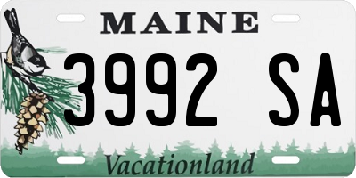 ME license plate 3992SA