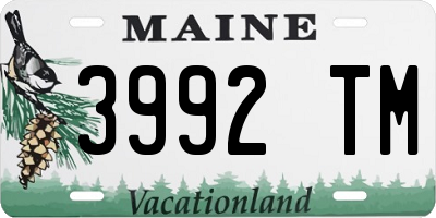 ME license plate 3992TM