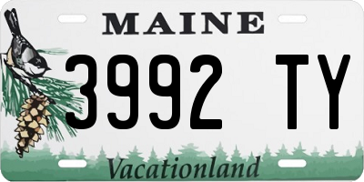 ME license plate 3992TY